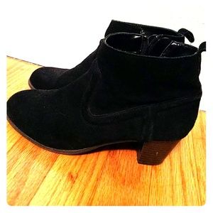 Black suede ankle booties